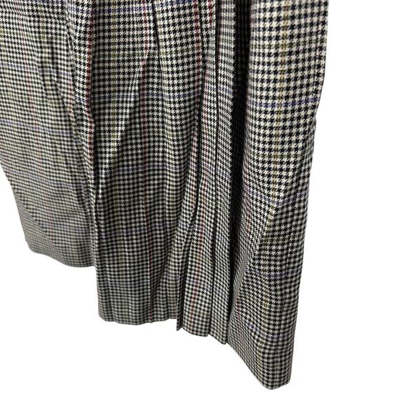 Susan Bristol Wool Blend Pleated Long Lined Houndstooth Skirt USA Made sz 12 - Picture 8 of 16